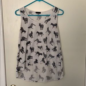 High low Zebra print tank top